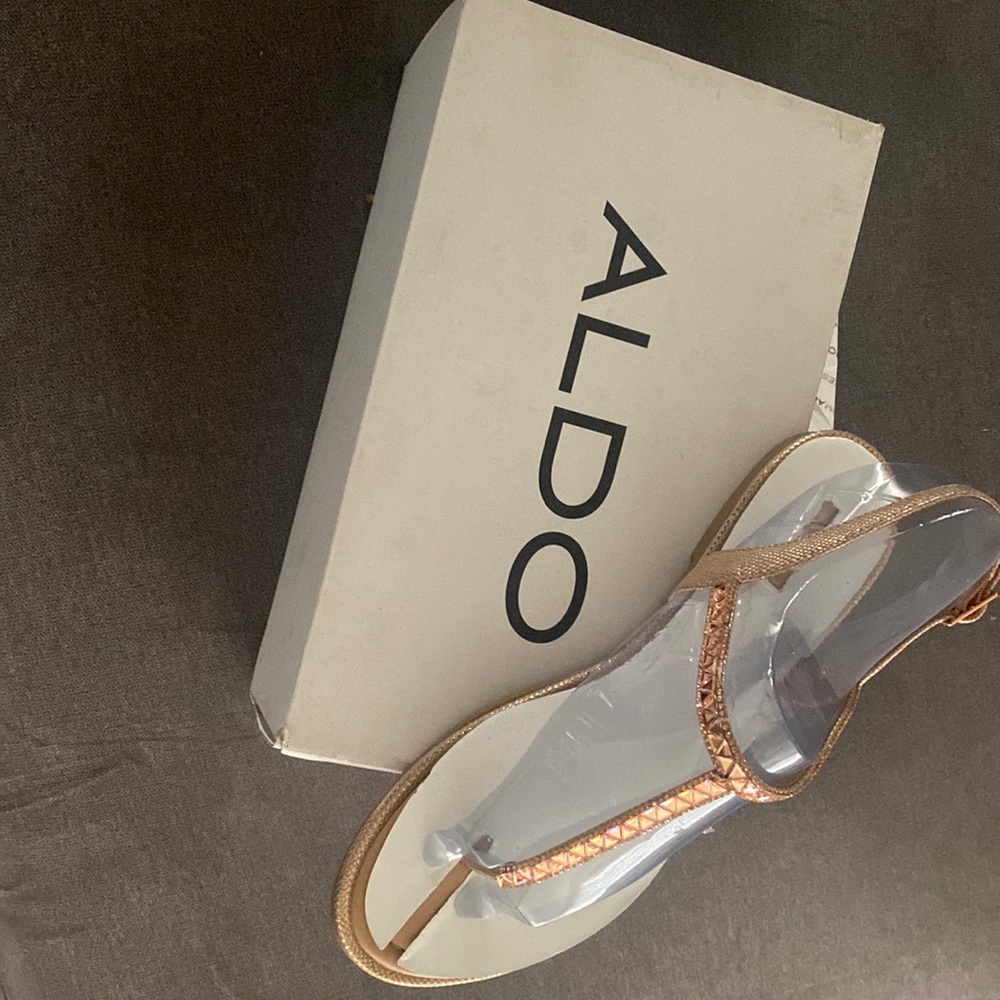 Aldo Rose Gold Glitter Sandals